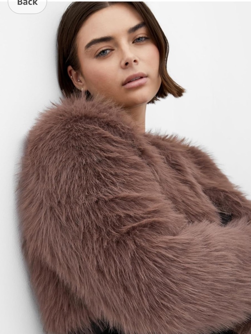 City Chic ‘Angelica’ Faux Fur Truffle Brown Cropped Jacket Size 20 New w/tags